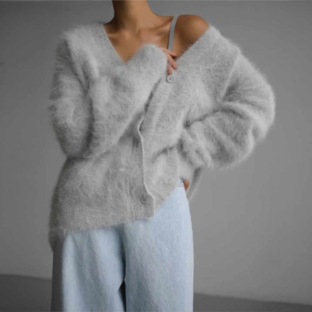 Women's Structured Statement Cardigan – Refined Long Sleeve Cardigan