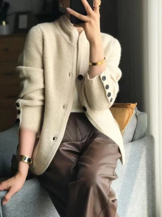 Women's Cardigan – Button Front Knit Cardigan – Lucille