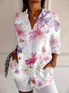 Women's Printed Relaxed Blouse – Lightweight Summer Blouse