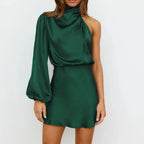 Women's Satin Maxi Dress – Halter Neck Occasion Dress – Sofia