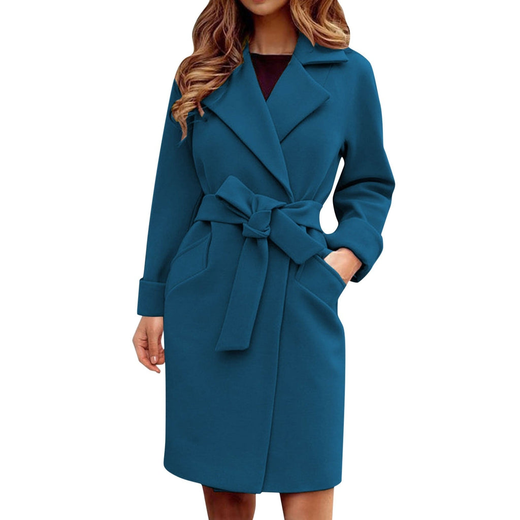 Women's Button Front Trench Coat – Long Winter Overcoat