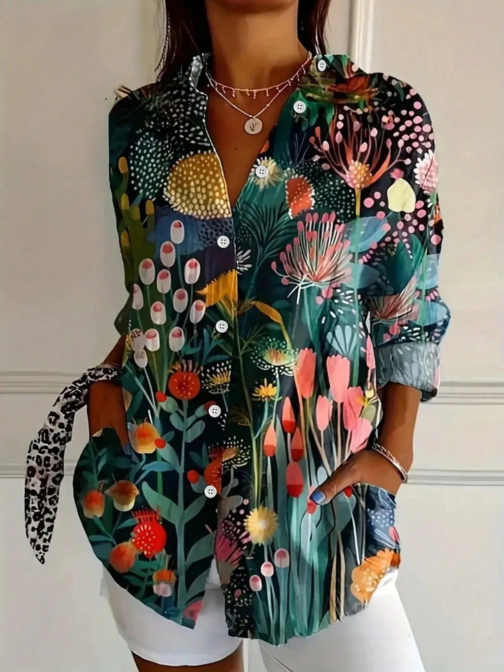 Women's Printed Relaxed Blouse – Lightweight Summer Blouse
