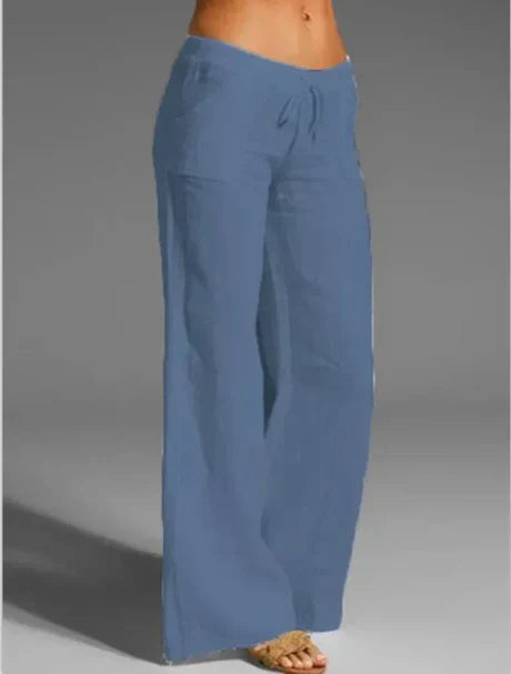 Women's Relaxed Linen Pants – Casual Wide Leg Pants