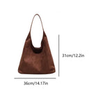 Women's Suede Tote Bag – Oversized Everyday Handbag – Elisa