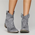 Women's Western Boots with Suede Look Finish and Embroidered Details