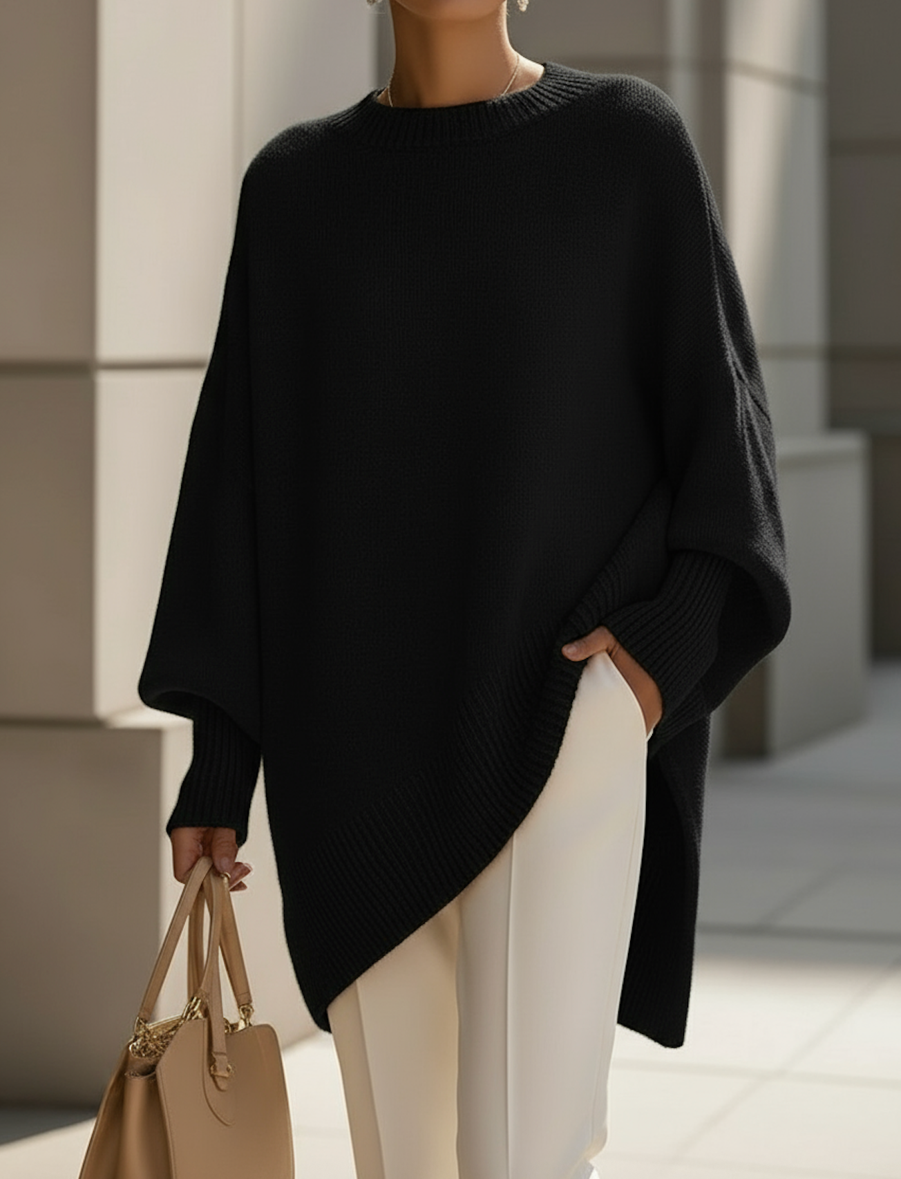 Women's Relaxed Oversized Sweater – Loose Fit Long Sleeve Knit Pullover
