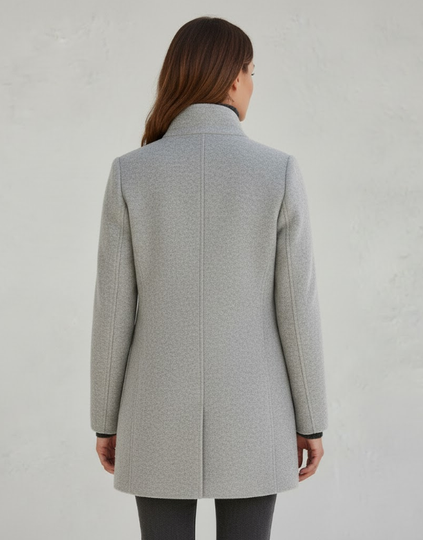 Women's Button Front Winter Coat – Tailored Longline Overcoat