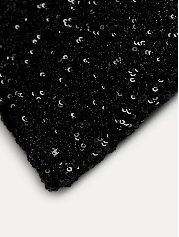 Women's Sparkle Sequin Mini Dress – Statement Shoulder Cocktail Party Dress