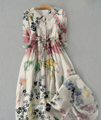 Women's Floral Button-Up Dress – Casual Summer Dress
