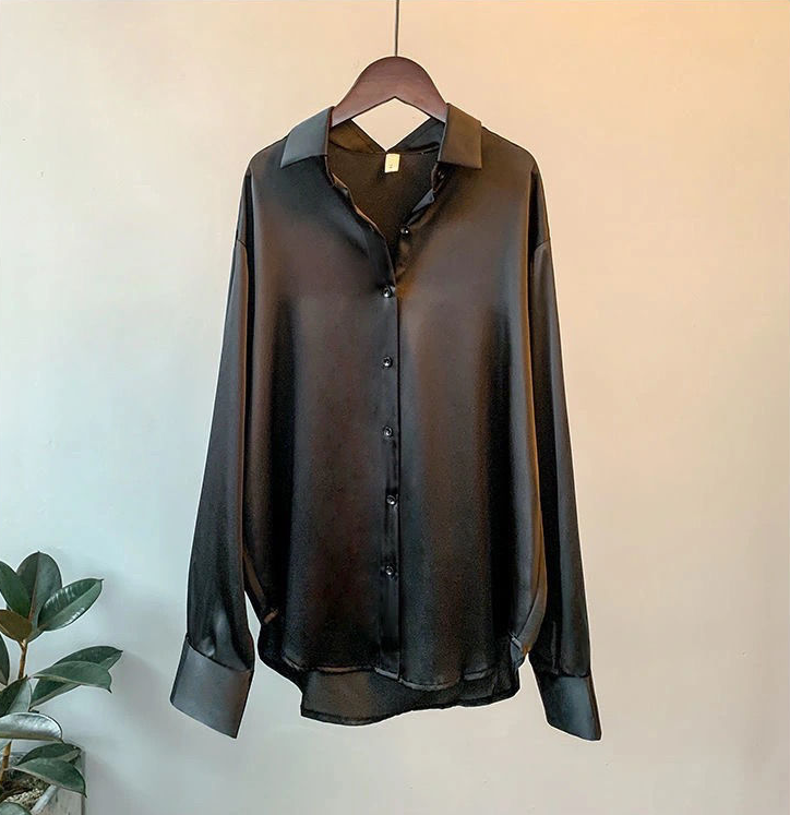 Women's Button Front Blouse – Classic Long Sleeve Shirt Blouse