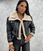 Women's Zip-Up Shearling Style Jacket – Pocket Winter Jacket