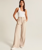 Women's High Waist Wide Leg Pants – Tailored Flowy Dress Trousers