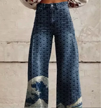 Women's Colourful Print Wide Leg Pants – Relaxed Summer Trousers