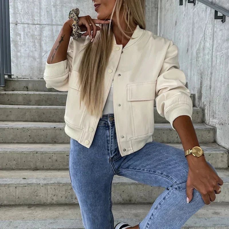 Women's Structured Short Jacket – Tailored Casual Everyday Jacket