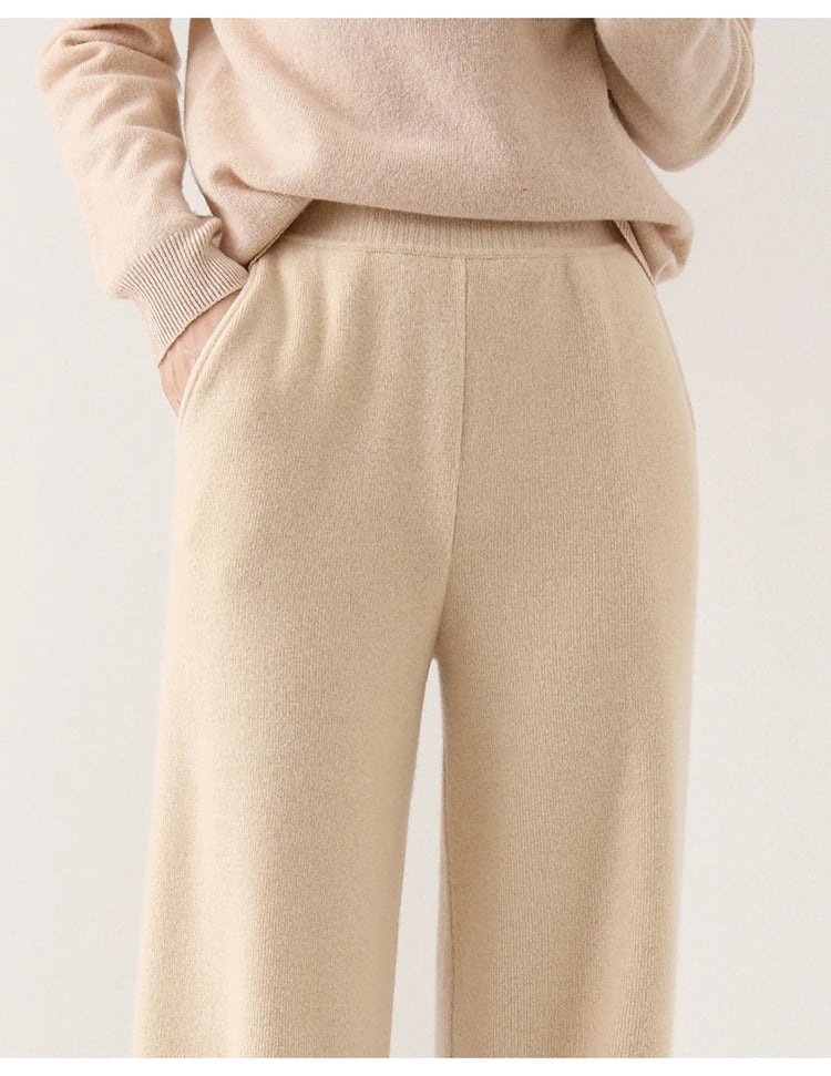 Women's Knit Pants – High Waist Wide Leg Pants