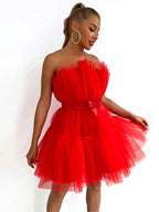 Women's Tulle Party Dress – Layered Festive Occasion Dress