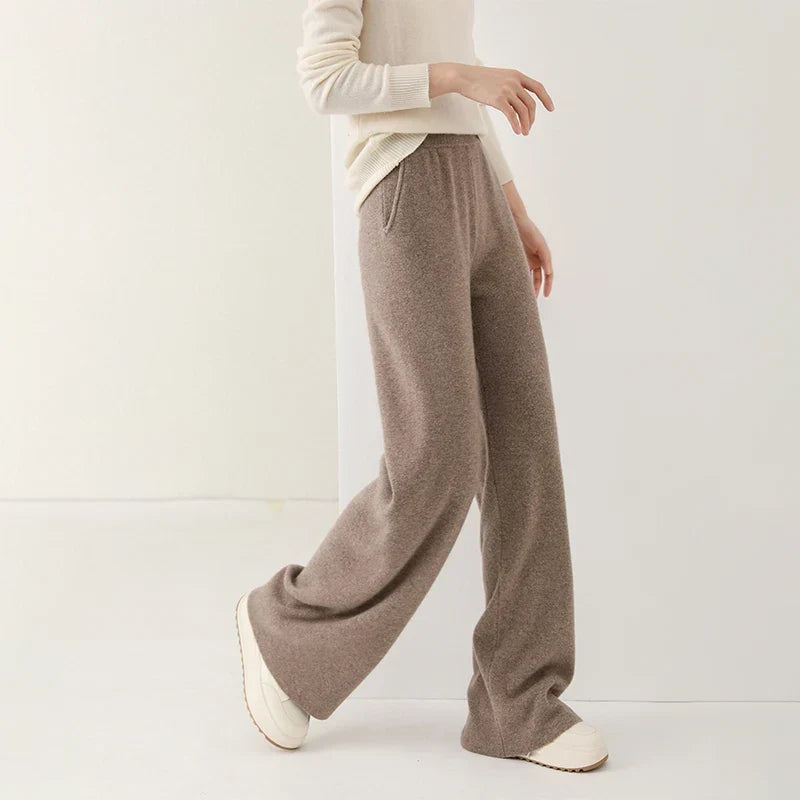 Women's Knit Pants – High Waist Wide Leg Pants