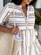 Women's Boho Ruffle Dress – Colourful Printed Summer Dress