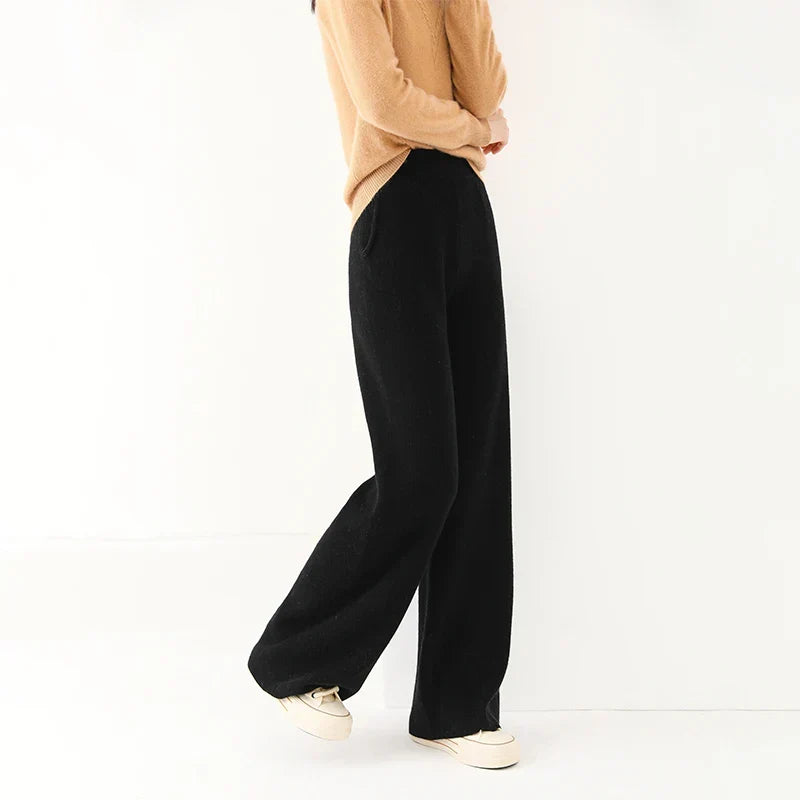 Women's Knit Pants – High Waist Wide Leg Pants