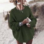 Women's Chunky Knit Jumper – Oversized Wide Sleeve Sweater