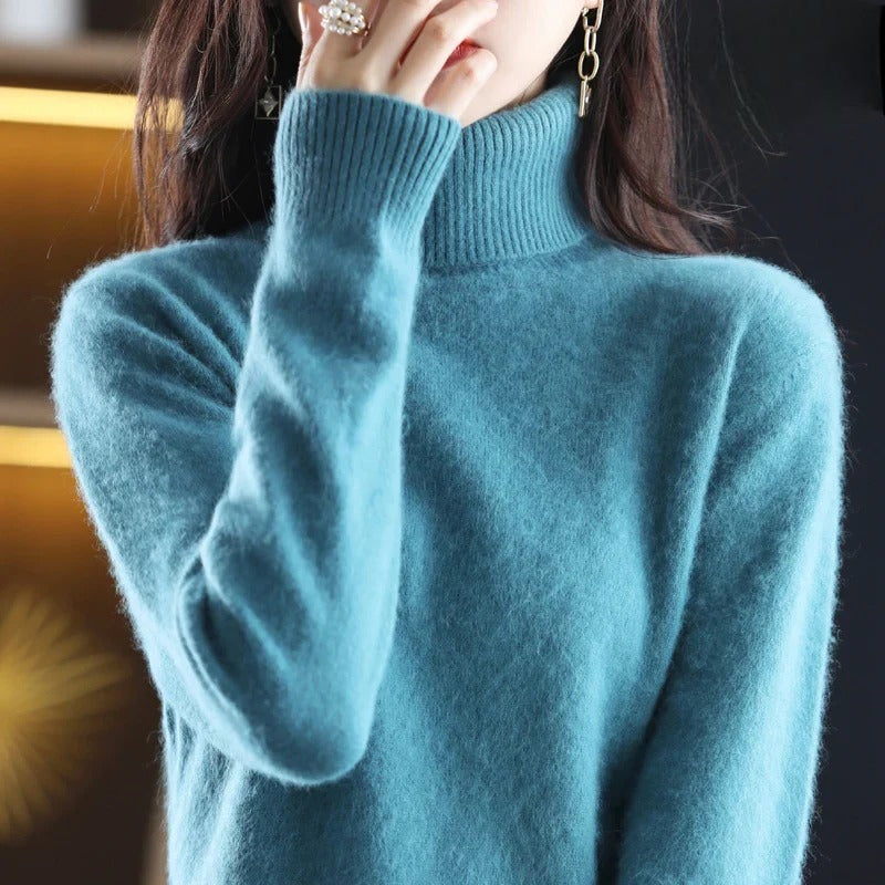 Women's Classic Turtleneck Sweater – Soft High Neck Winter Pullover