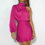 Women's Satin Maxi Dress – Halter Neck Occasion Dress – Sofia