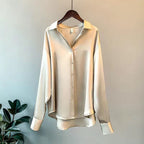Women's Button Front Blouse – Classic Long Sleeve Shirt Blouse