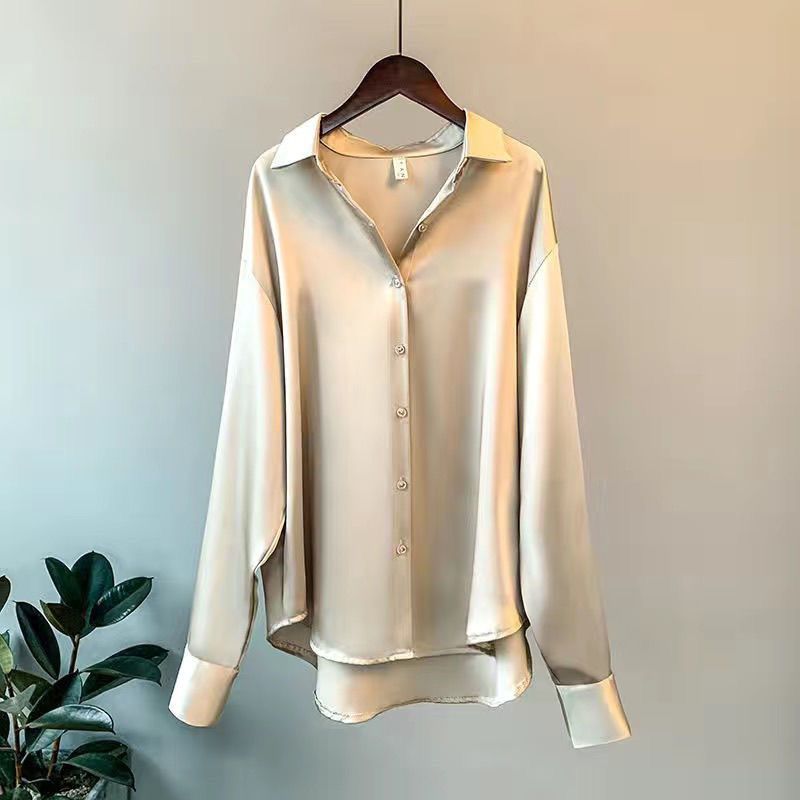 Women's Button Front Blouse – Classic Long Sleeve Shirt Blouse