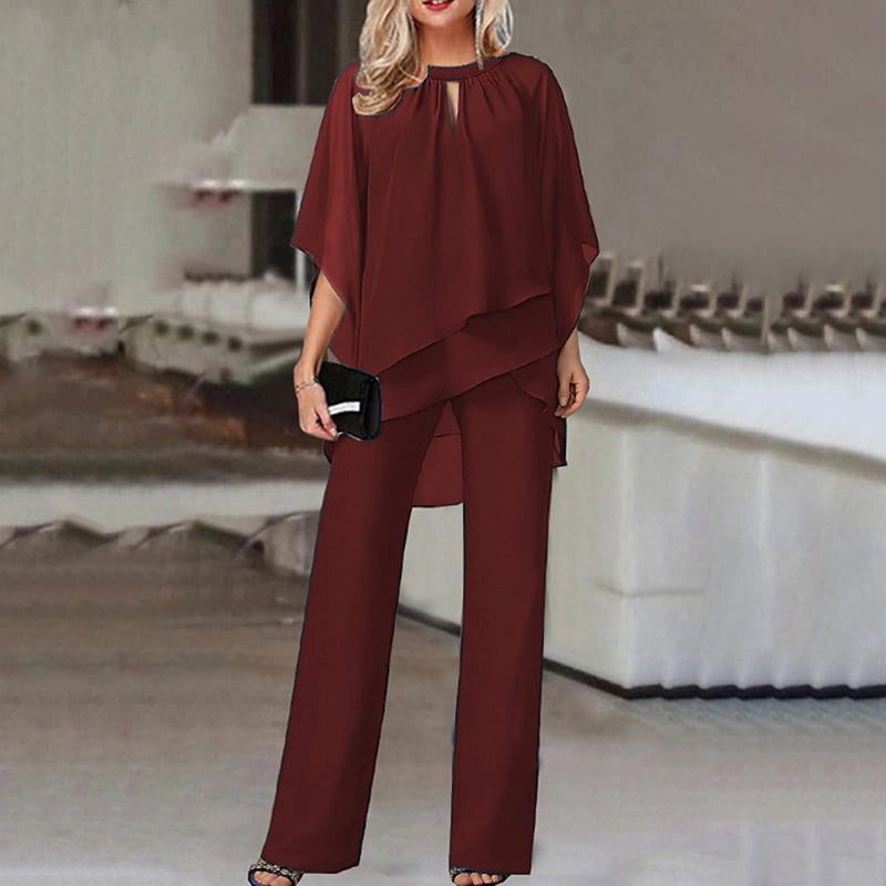 Women's Relaxed Long Sleeve Pants Set – Top & Matching Trouser Set