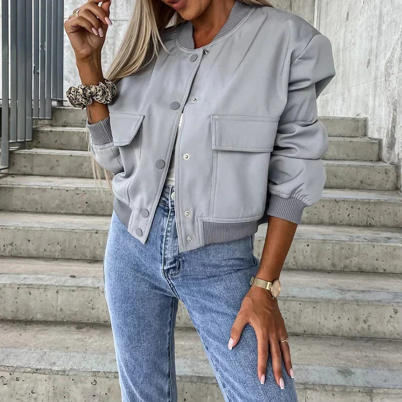 Women's Structured Short Jacket – Tailored Casual Everyday Jacket