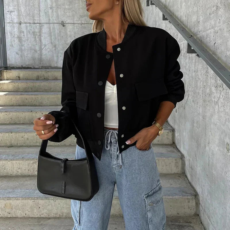Women's Structured Short Jacket – Tailored Casual Everyday Jacket