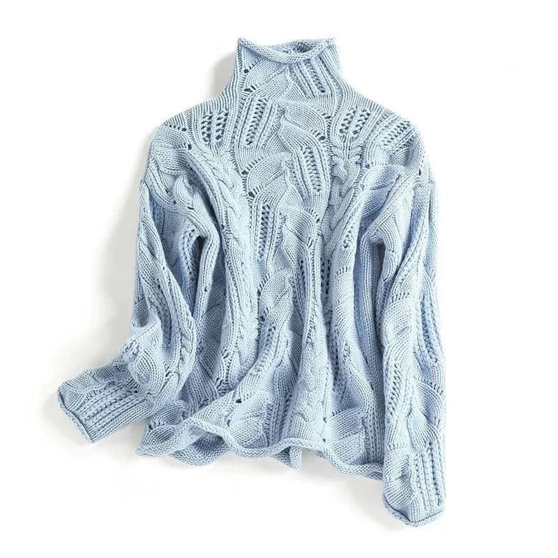 Women's Cozy Winter Sweater – Relaxed Long Sleeve Knit Pullover