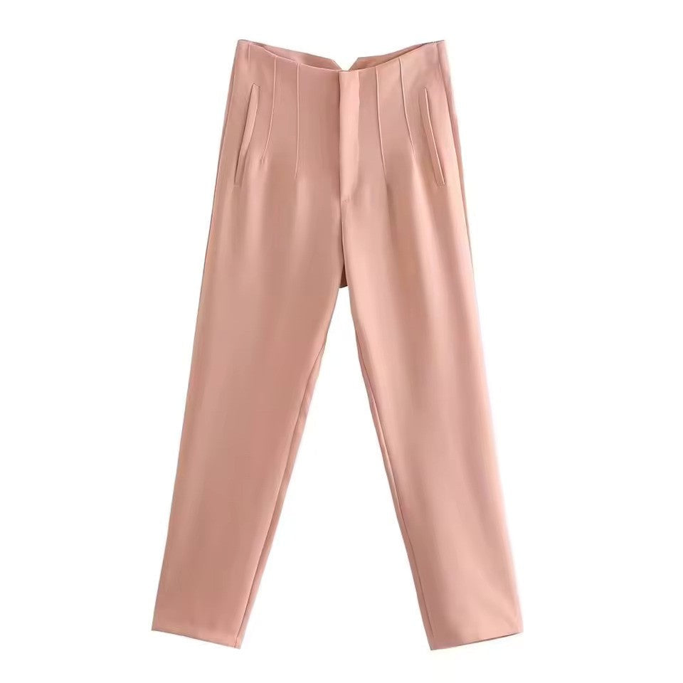 Women's Straight Leg Dress Pants – Wrinkle Resistant Tailored Trousers