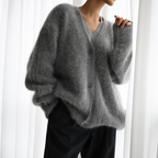 Women's Structured Statement Cardigan – Refined Long Sleeve Cardigan