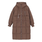 Women's Quilted Hooded Parka – Longline Cold Weather Winter Jacket