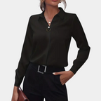 Women's Collared Blouse – Long Sleeve Office Blouse