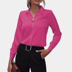 Women's Collared Blouse – Long Sleeve Office Blouse