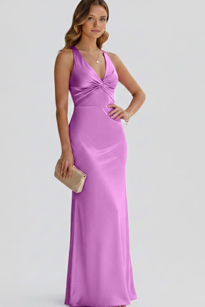 Women's Sleeveless Maxi Dress – V-Neck Occasion Dress
