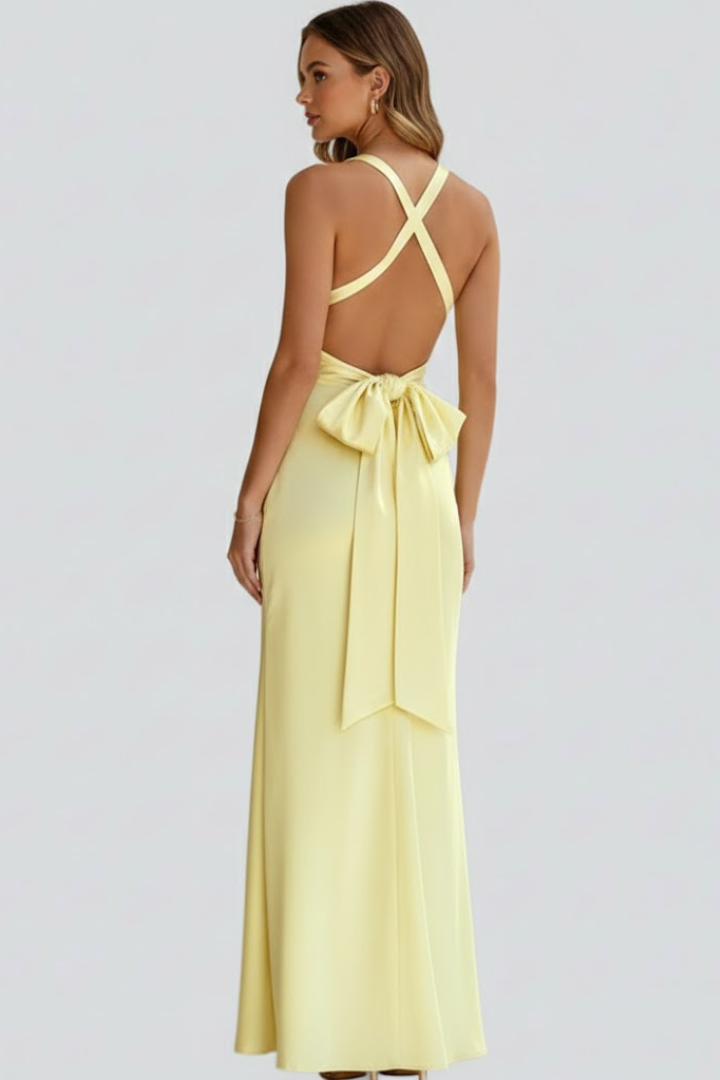 Women's Sleeveless Maxi Dress – V-Neck Occasion Dress