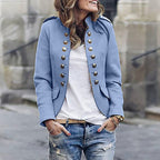Women's Stand Collar Blazer – Classic Work Blazer – Claire