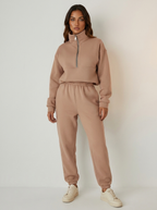 Women's Half-Zip Lounge Set – Casual Sweat Set