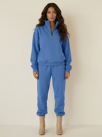 Women's Half-Zip Lounge Set – Casual Sweat Set