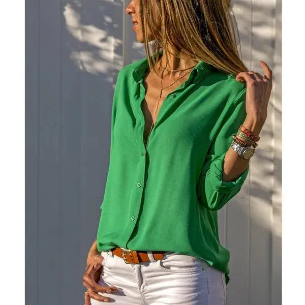 Women’s Long Sleeve Blouse – Stylish Everyday Blouse – Julia