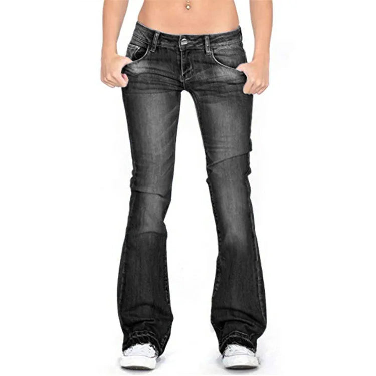 Women's Low Rise Flare Jeans – Vintage Flared Denim Jeans