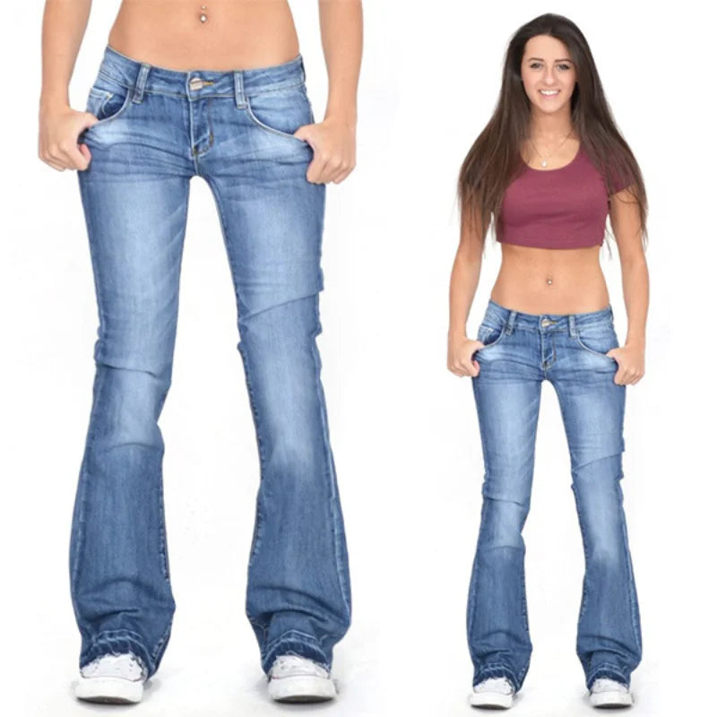 Women's Low Rise Flare Jeans – Vintage Flared Denim Jeans
