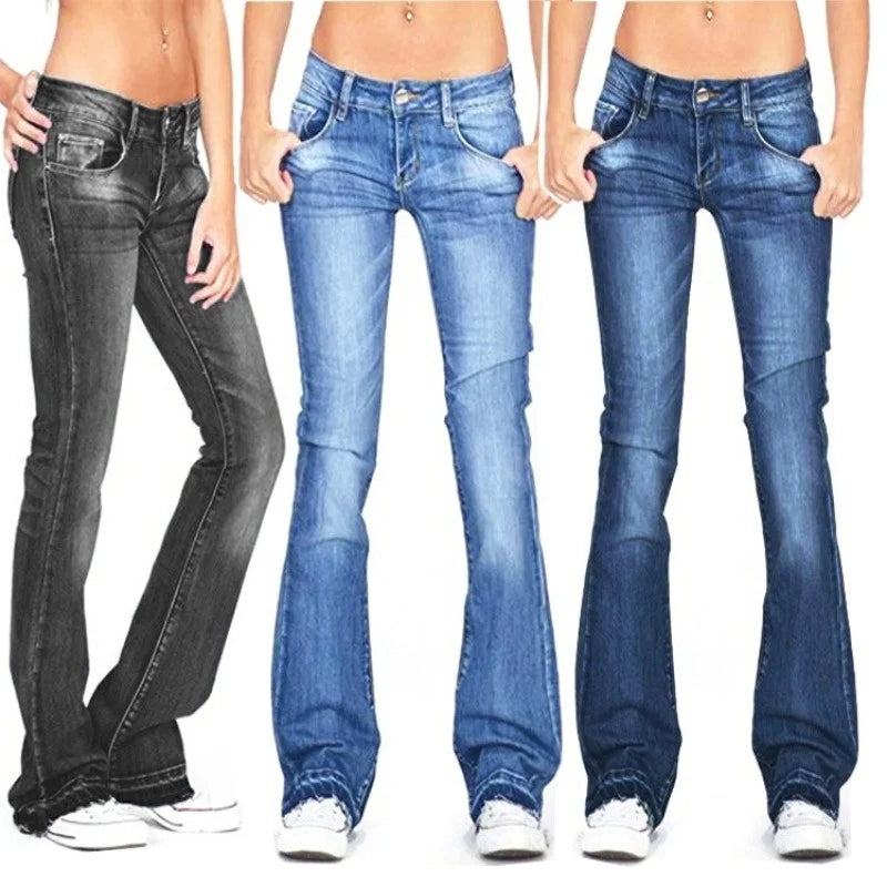 Women's Low Rise Flare Jeans – Vintage Flared Denim Jeans