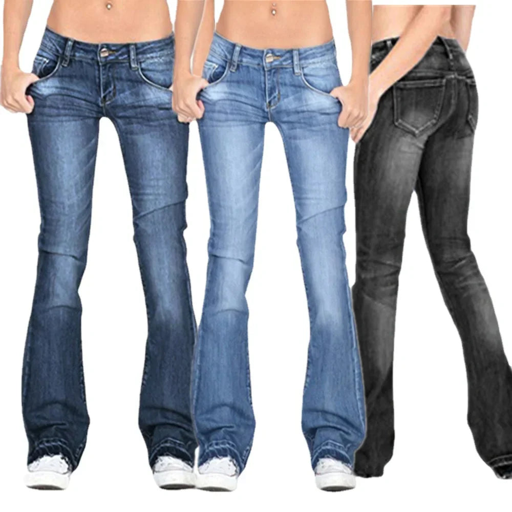 Women's Low Rise Flare Jeans – Vintage Flared Denim Jeans