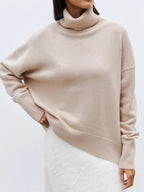 Women's Oversized Turtleneck Sweater – Relaxed High Neck Pullover