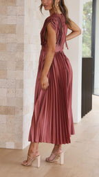 Women's Wedding Guest Dress – Pleated Maxi Dress – Eliza
