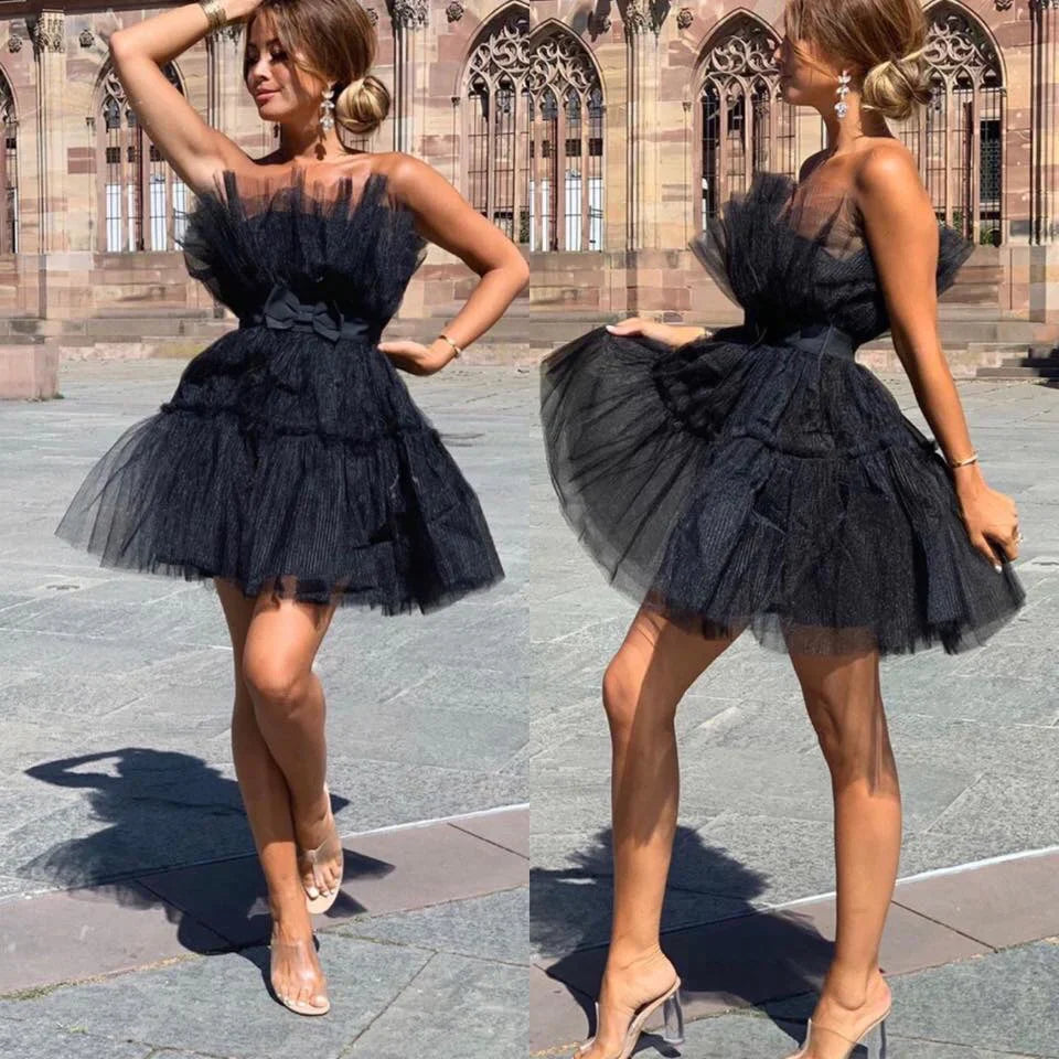 Women's Tulle Party Dress – Layered Festive Occasion Dress